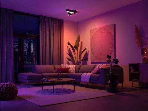 Hue Centris 3 spot cross ceiling light Black Philips Hue UK